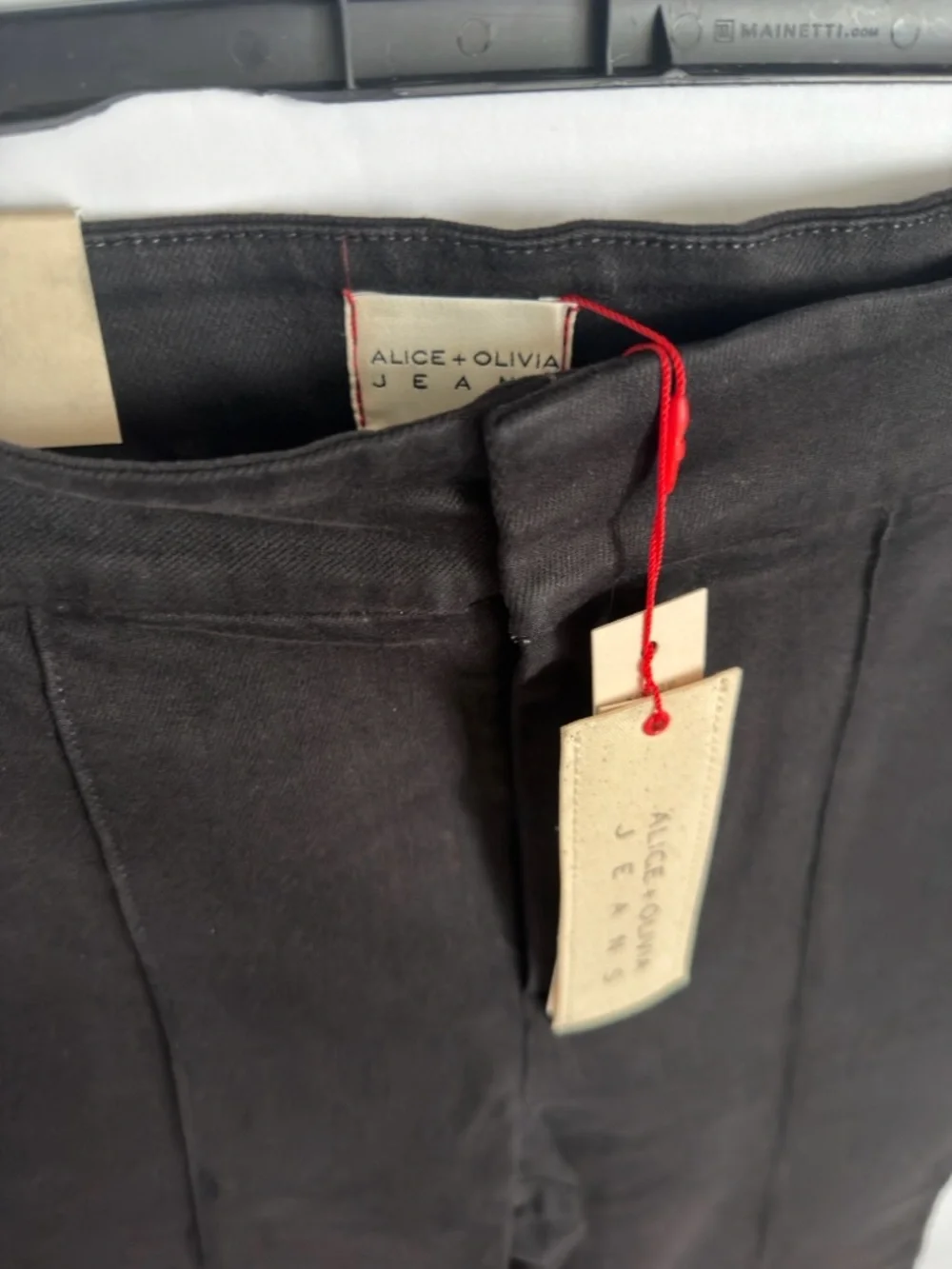 Alice + Olivia Jane High Rise Trouser Jeans Black Flare Size 27 - Picture 4 of 8